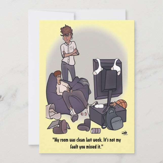 Reinigen Sie Ihre Zimmerflasche. Karte (Vorderseite)