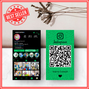Reinigen von Instagram Green Haushaltshilfe QR Visitenkarte