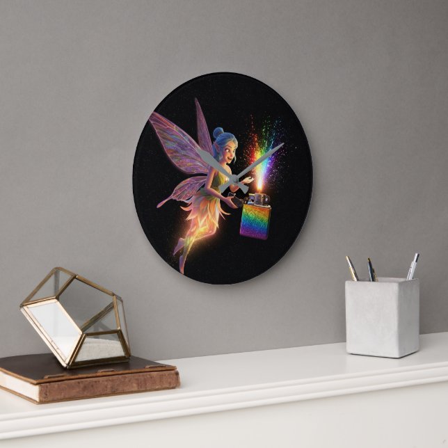 Reinigendes Brautparty Große Wanduhr (Büro)