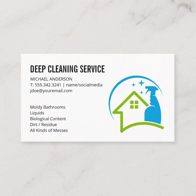 ReinigSpray | House Cleaner Services Business C Visitenkarte (Vorderseite)