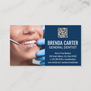 Reinigung der Zähne   QR Scan Code Business Card Visitenkarte