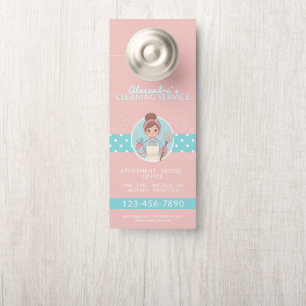 Reinigung des Cartoon der Dame Rosa und Aquamarine Türanhänger
