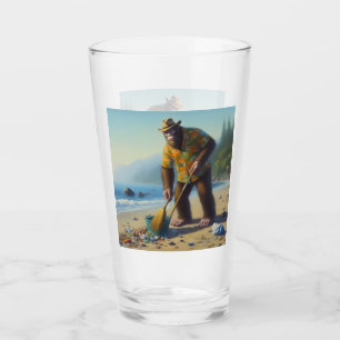 Reinigung des Strandes Glas
