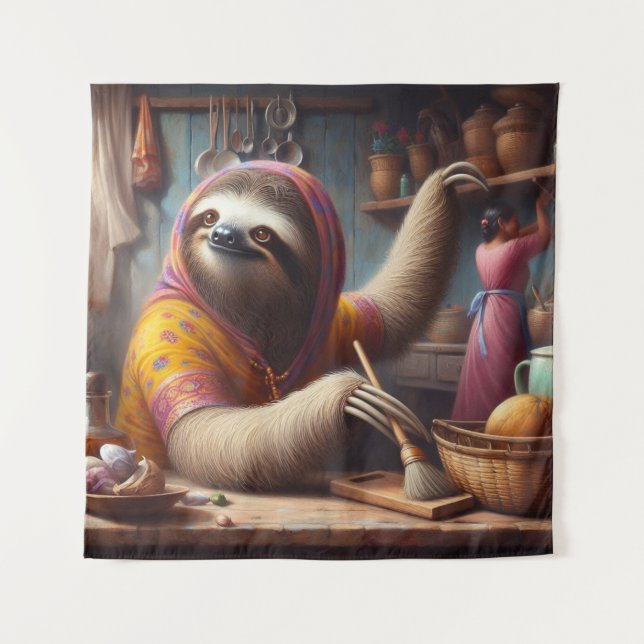 Reinigung einer Küche Wandteppich (Vorderseite)