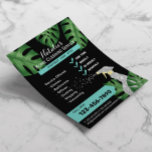 Reinigung Haushaltshilfe Tropische Blätter Schwarz Flyer<br><div class="desc">Hausreinigung Haushaltshilfe Tropische Blätter Flyer.</div>