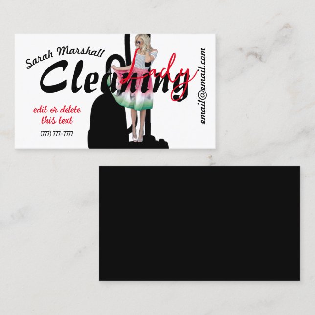 Reinigung Lady Business Card Visitenkarte (Vorne/Hinten)