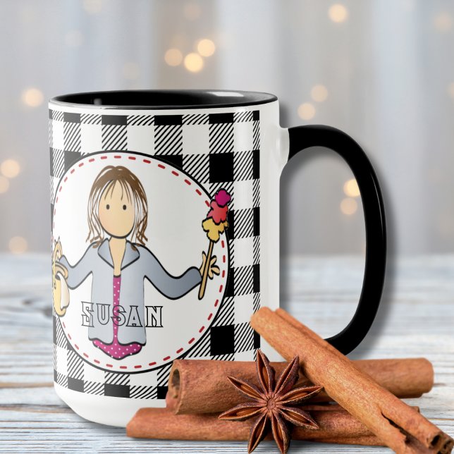 Reinigung Lady Cartoon Personalisiert Danke, Gesch Tasse (Von Creator hochgeladen)
