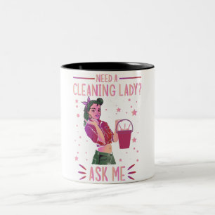 Reinigung Lady Housekeeper Housekeeping Cleaner Gr Zweifarbige Tasse