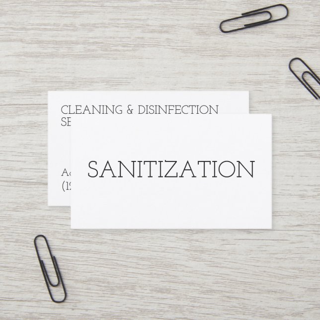 Reinigung Sanierung Desinfektion Minimal Visitenkarte (Vorderseite/Rückseite Beispiel)
