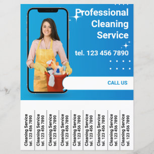 Reinigung-Service-Werbeflyer Abreißstreifen
