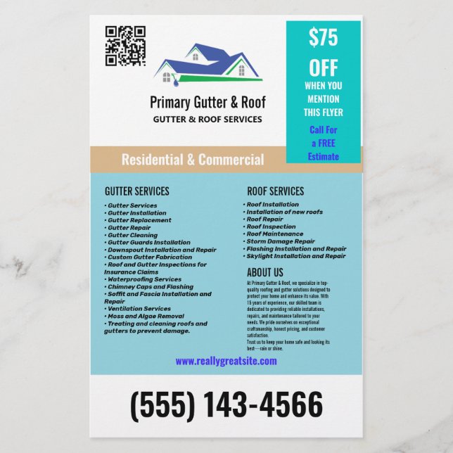 Reinigung und Reparatur von Gutter Flyer (Vorne)