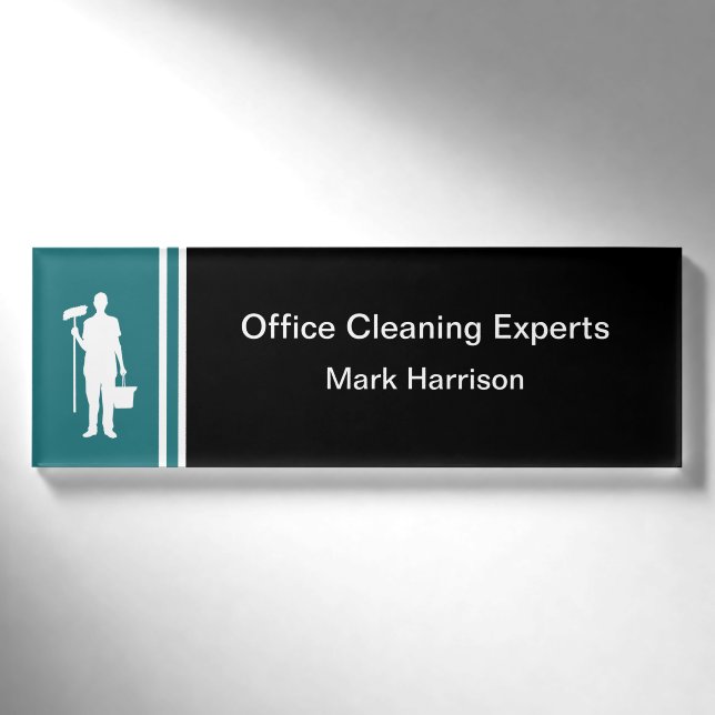 Reinigung von Janitorial Services Namenschild (Vorderseite)