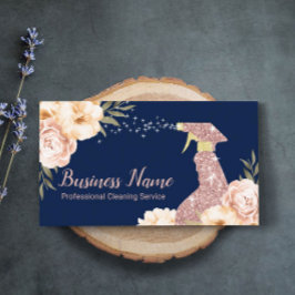 Reinigung von Rose Gold Spray Moderne BlumenMarine Visitenkarte