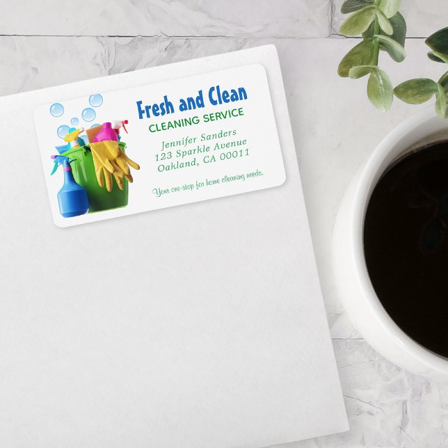 Reinigung von Serviceleistungen Adressaufkleber (Von Creator hochgeladen)