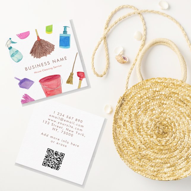 Reinigung von Wasserfarben: QR-Code Quadratische Visitenkarte (Von Creator hochgeladen)