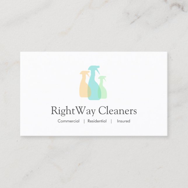Reinigungs-Service-Spray-Flaschen-Logo Visitenkarte (Vorderseite)