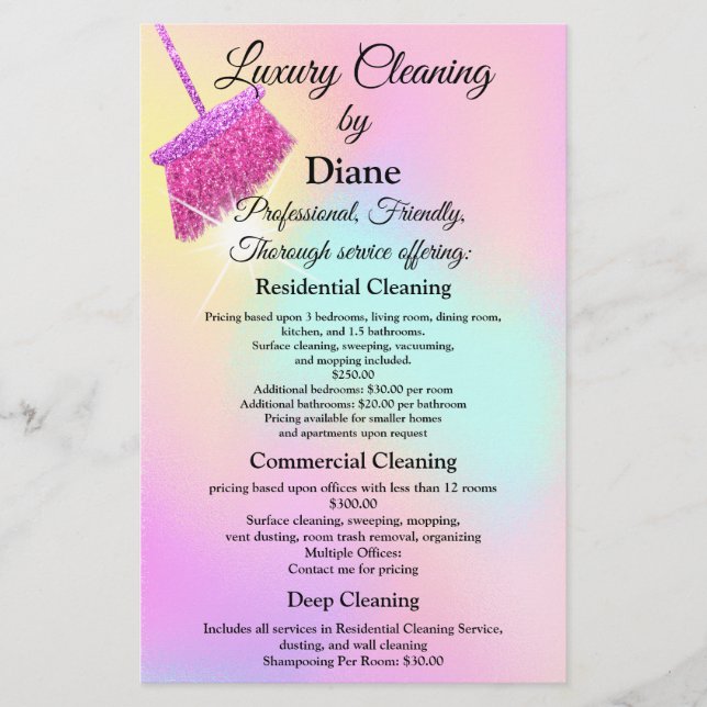 Reinigungsbüro Behaltend Haushaltshilfe pink Flyer (Vorne)