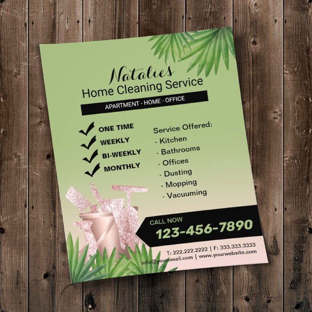 Reinigungsdienst für Grüne Häuser Flyer (Von Creator hochgeladen)