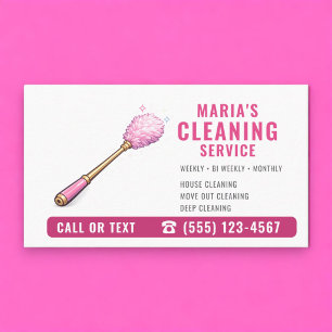Reinigungsdienst für Haushälterinnen Pink  Visitenkarte