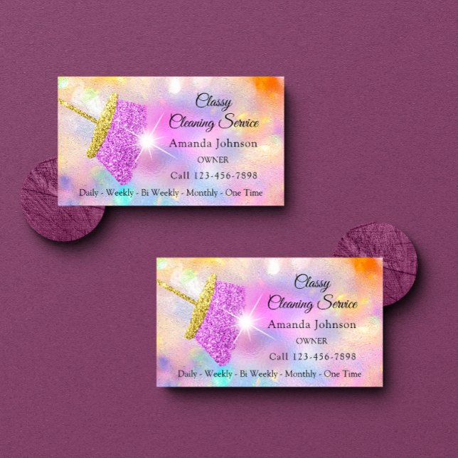 Reinigungsdienst für Klassenhäuser - Haushaltshilf Visitenkarte (Classy House Cleaning Service Maid Holograph Business Card)