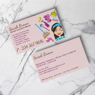 Reinigungsdienst Janitorial Lady Maid Tile Wash Visitenkarte