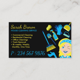Reinigungsdienst Janitorial Maid Blonde Visitenkarte