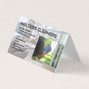 Reinigungsdienst-Logo Dienstmädchen wäscht Fenst Visitenkarten