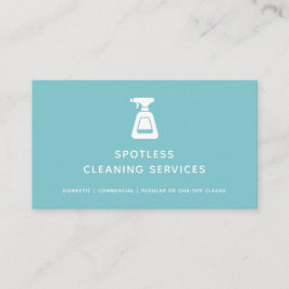 Reinigungsdienst Maid Aqua Blue Spray Flasche Visitenkarte
