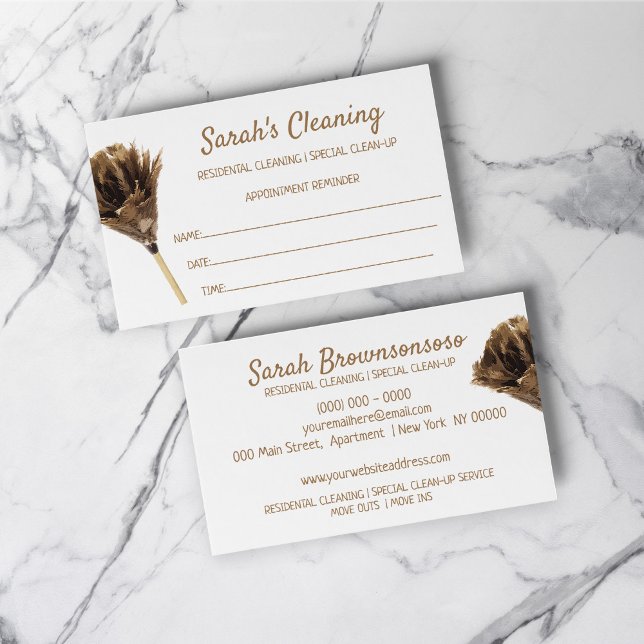 Reinigungsdienst - Marketing-Termin Visitenkarte (Cleaning service janitorial marketing appointment business card)