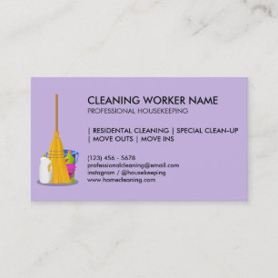 Reinigungsdienst Purple Housekeeper Gebäudereinigu Visitenkarte