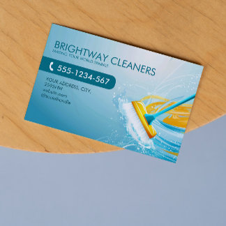Reinigungsdienste Beruflich Blue Broom QR Visitenkarte