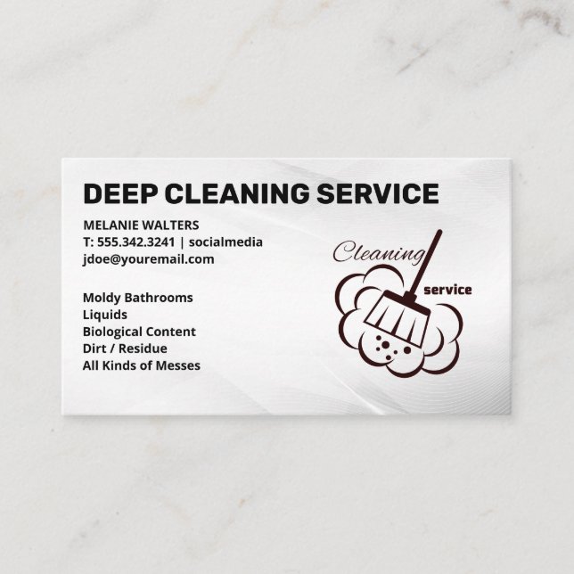 Reinigungsdienste | Broom Sweep-Logo Visitenkarte (Vorderseite)