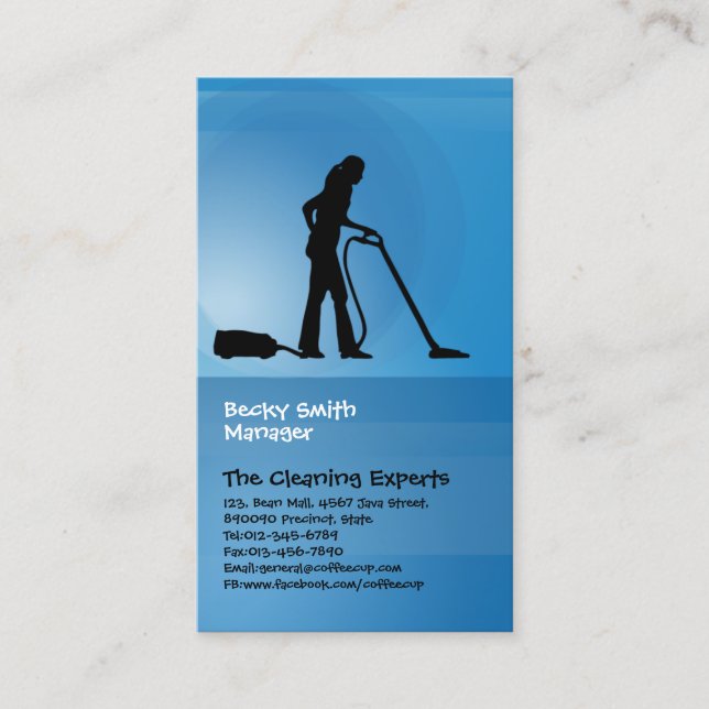 Reinigungsdienste Business Card Vakuumreiniger Visitenkarte (Vorderseite)