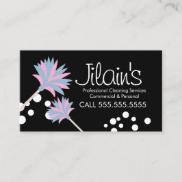 Reinigungsdienste Duster Pink Business Card Visitenkarte