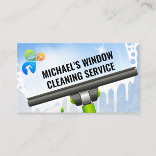 Reinigungsdienste   Fensterreinigung Squeegee Visitenkarte