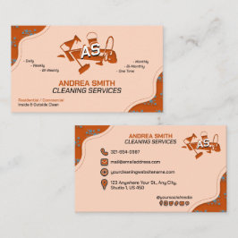 Reinigungsdienste für Berufliches Orange-Logo Visitenkarte