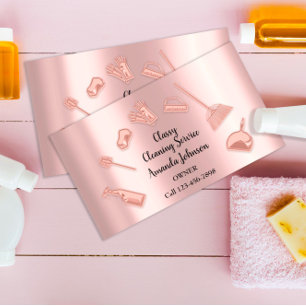 Reinigungsdienste Gold-Logo-Maid Office-Rose Visitenkarte