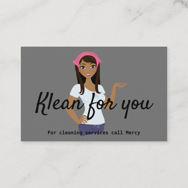 Reinigungsdienste Grau Pink Visitenkarte (Rückseite)