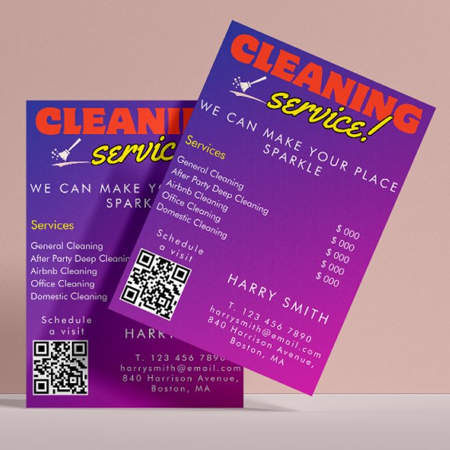 Reinigungsdienste Haushaltspreisprüfung für die Ve Flyer (Cleaning Services Maid Price Scan To Connect Flyer)
