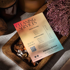 Reinigungsdienste Holografische Gradient-Preislist Flyer