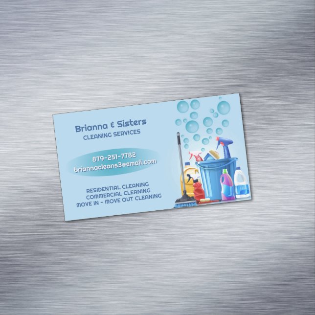 Reinigungsdienste Magnetische Visitenkarte (Beispiel)