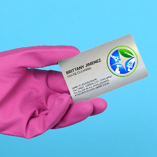 Reinigungsdienste   Maid Dusting Logo Visitenkarte