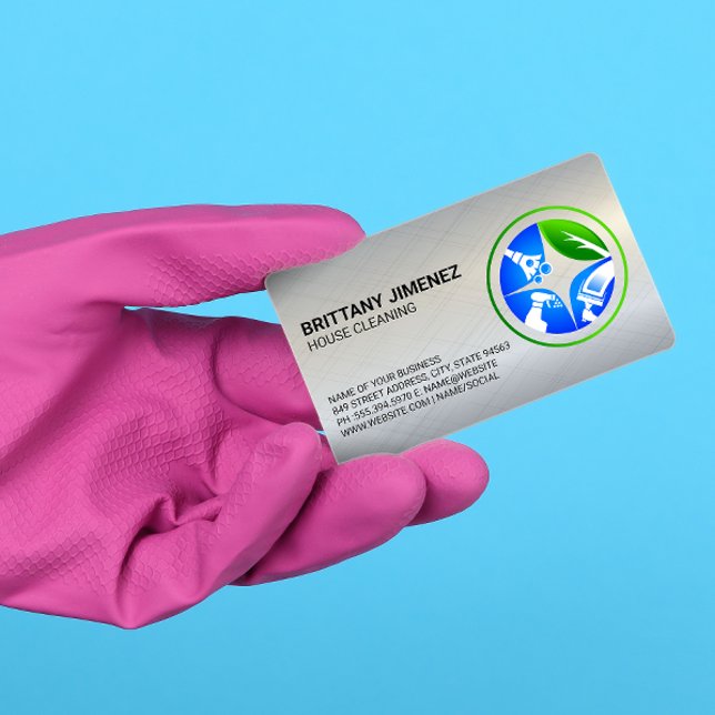 Reinigungsdienste | Maid Dusting Logo Visitenkarte (Von Creator hochgeladen)