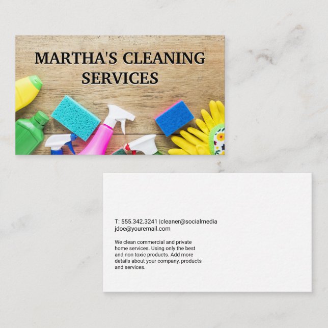 Reinigungsdienste | Maid House Cleaner Visitenkarte (Vorne/Hinten)