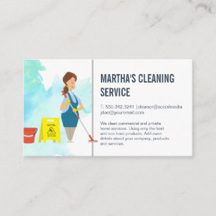 Reinigungsdienste   Maid mit Mädel Visitenkarte