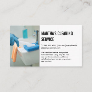 Reinigungsdienste   Maid Scrubbing Sink Visitenkarte