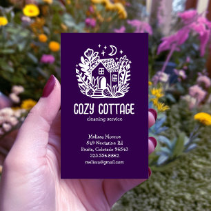 Reinigungsdienste Niedliche Zuhause-Hand-Logo Visitenkarte