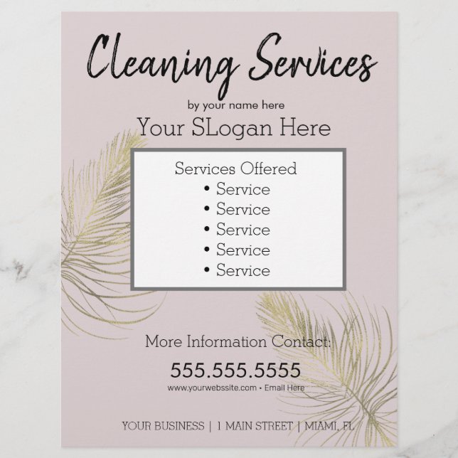 Reinigungsdienste Pink Gold Business Flyer (Vorne)