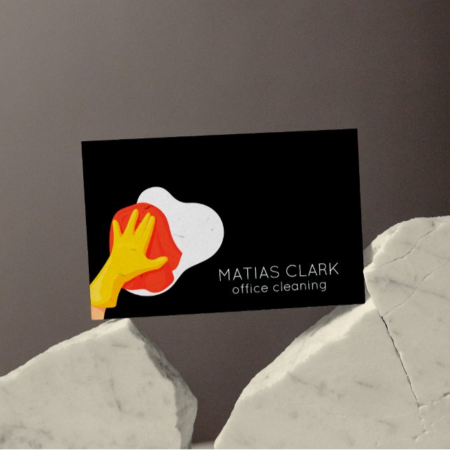 Reinigungsdienste Qr Code Cartoon Kommerziell Visitenkarte (Cleaning Services Qr Code Cartoon Commercial Business Card)