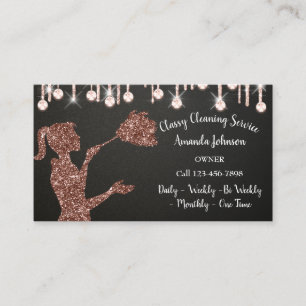 Reinigungsdienste Rose-Logo-Maid-Tropfen QR Visitenkarte